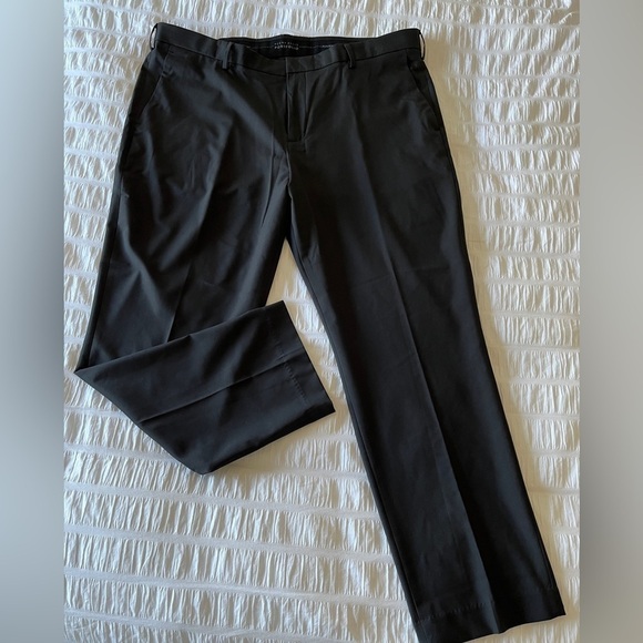 PERRY ELLIS Portfolio Men Black Lightweight Dress Pants Business Office Washable - Picture 1 of 10
